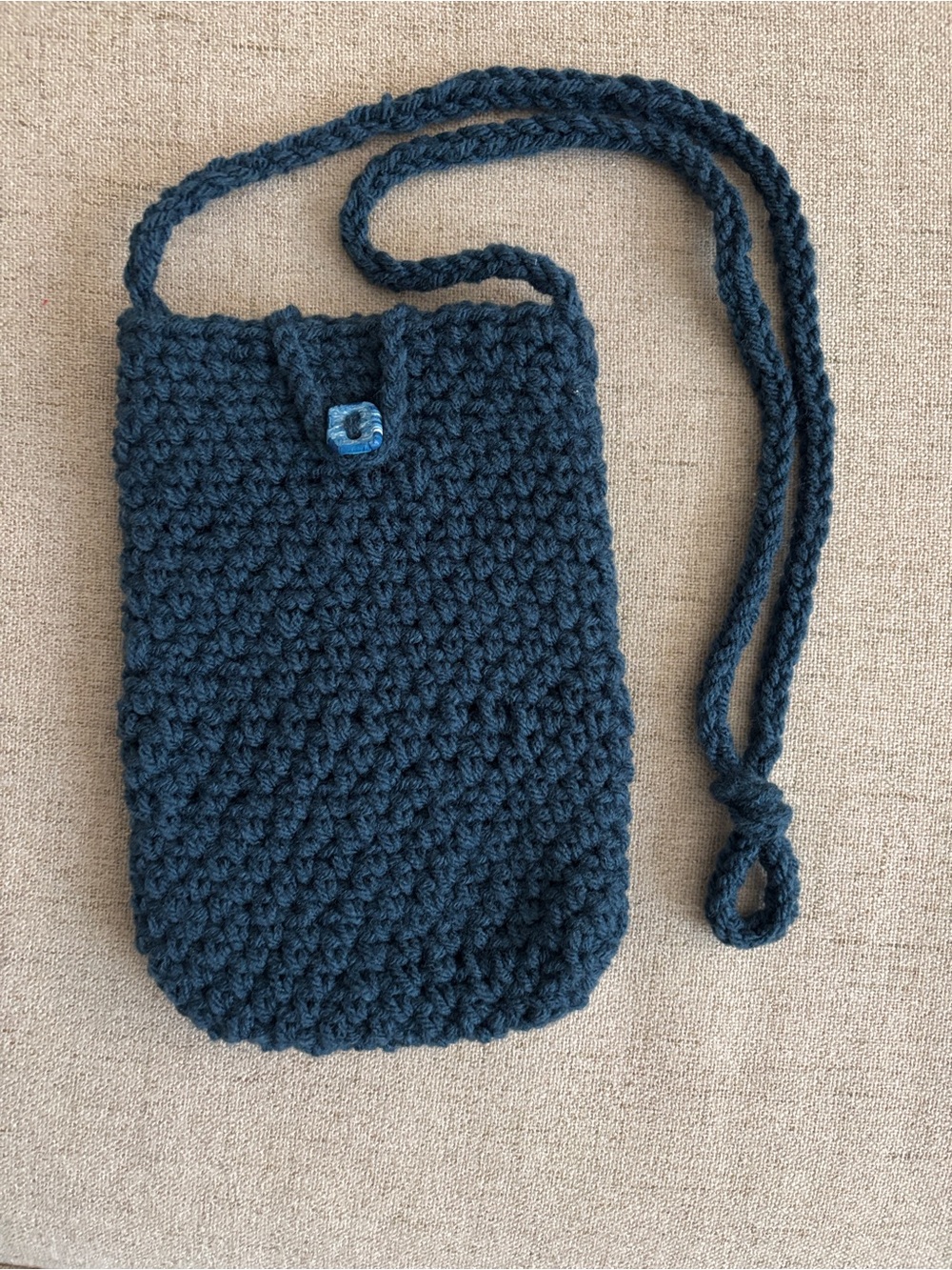 Handmade Dark Teal Crochet Crossbody Bag
